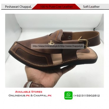 PESHAWARI CHAPPAL JUNAID JAMSHED STYLE PURE LEATHER SANDALS